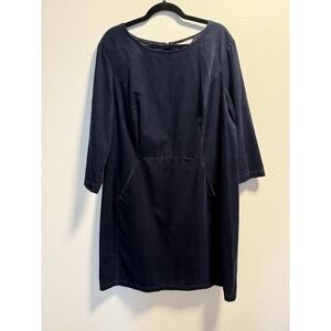 Boden Navy Coraline Corduroy Dress with Pockets Size 16 officewear